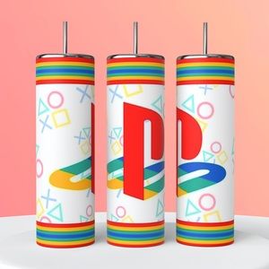PlayStation Logo Multicolored 20oz Skinny Tumbler